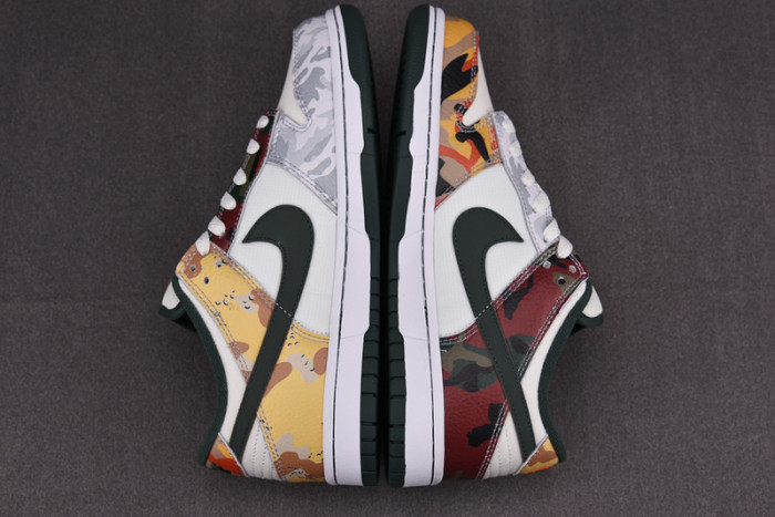 nike dunk low sail multi camo dh0957-100