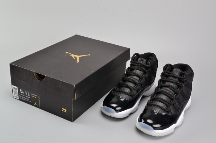 air jordan 11 retro bg (gs) "72-10" black womens 378038-002