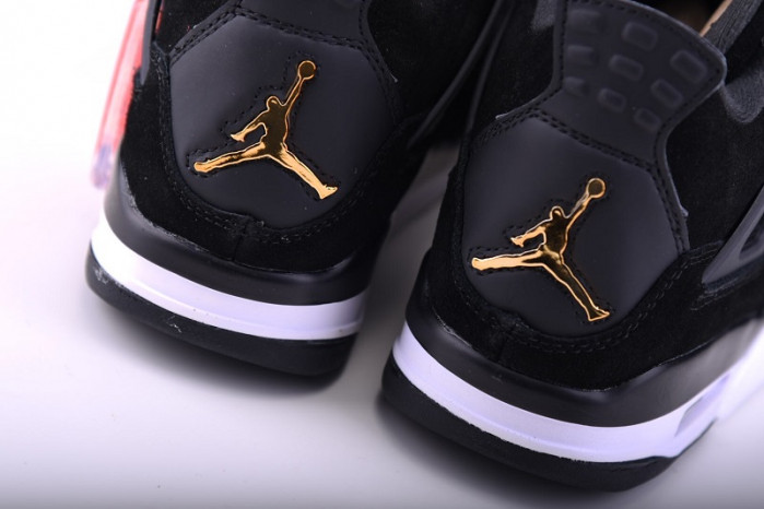 air jordan 4 “royalty” black/metallic gold-white mens 308497-032