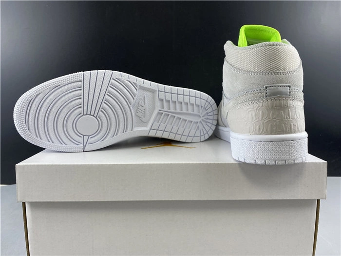 Jordan1 Mid Vast Grey Ghost Green CV3018- Cozy 3753