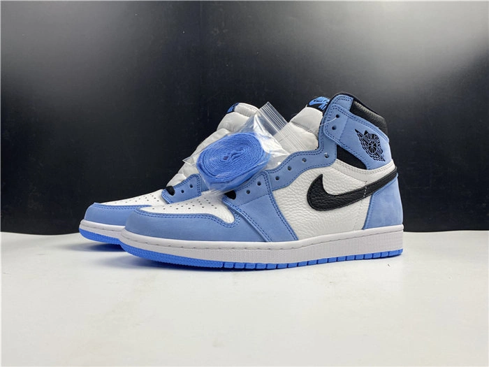 Jordan1 White University Blue Black 555088- Durable 3604
